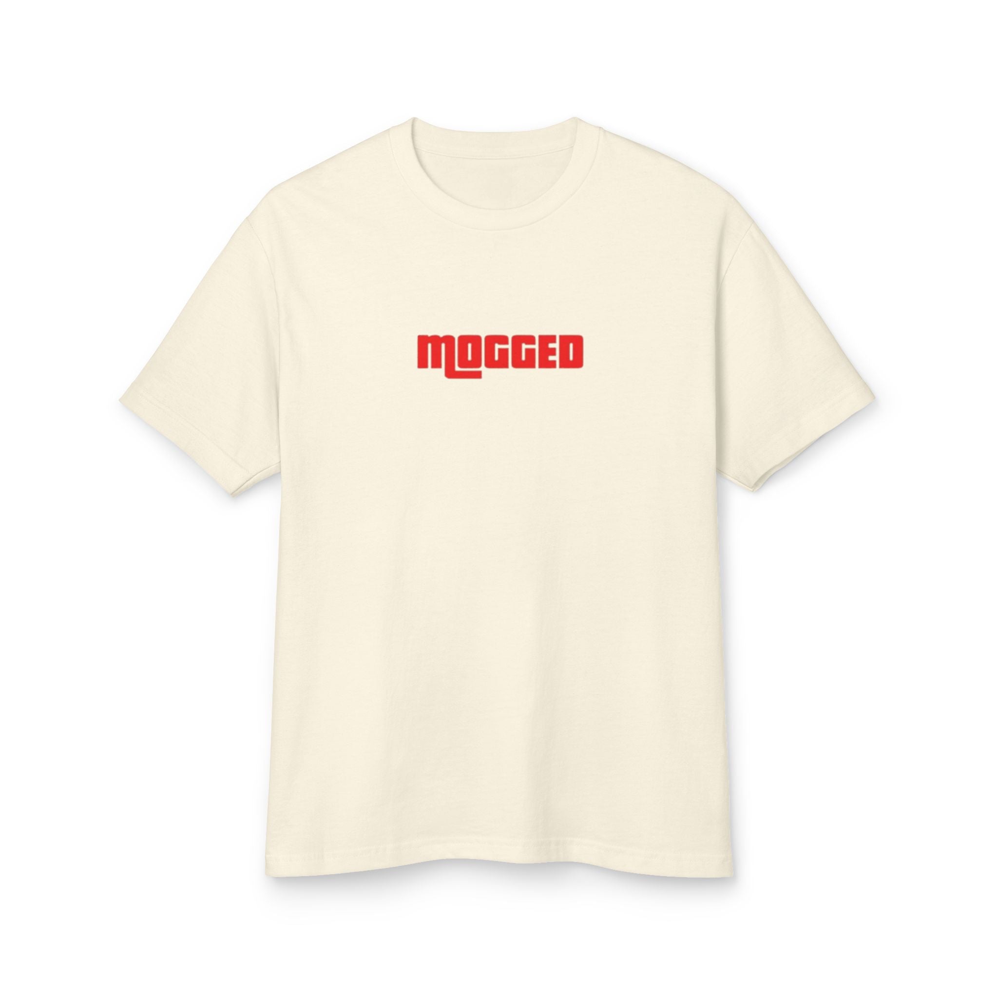 mogged khaki heavy cotton t-shirt
